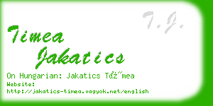 timea jakatics business card